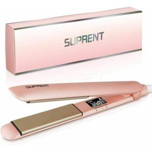 SUPRENT Hair Straightener, 2-in-1 Ceramic Flat Iron for Travel, 1" Straighten